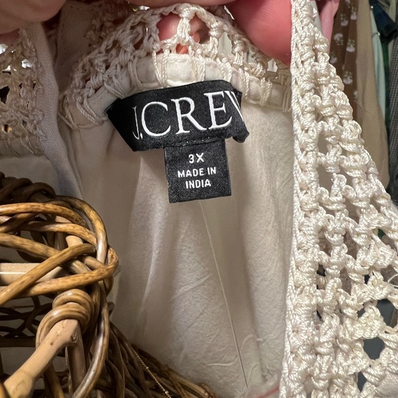 JCrew White linen Sleeveless Dress with Crochet Detail - Picture 6 of 7